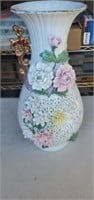 Flower vase missing handle small chips pretty