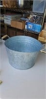 Galvanized metal bucket with handles