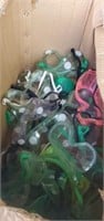 Box of safety goggles green pink clear good cond