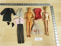 Lot of Vintage Barbie Doll and Ken With Clothes