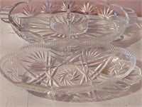 HEAVY CRYSTAL SERVING DISHES