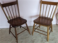 PAIR WOOD CHAIRS