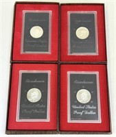 4 Eisenhower Ike Proof Dollars (40% Silver).