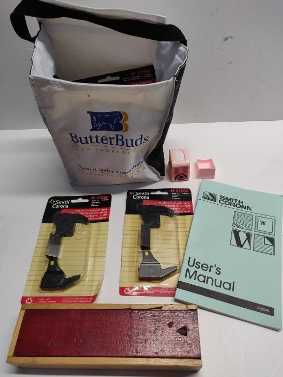Pencil Box & Typewriter Items w/ Bag