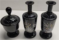 Lovely Hand Blown Vase & Dish Set