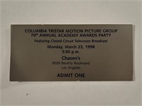 Original 1998 Admission Ticket to 70th Annual Acad