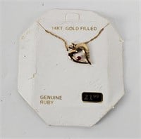 14k Gold Filled Heart Pendant & Chain