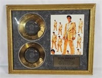 Framed Elvis 24k Plated Etched Records