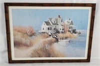 Framed House On Lake Art Print By Swayhoover