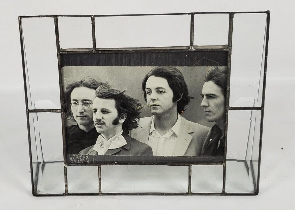 Leaded Glass Framed Beatles Picture