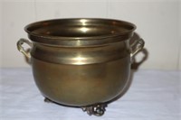 footed brass planter