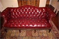Hancock & Moore leather chesterfield sofa as is