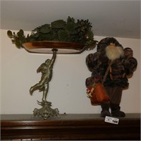 Santa Claus Figurine & Cherub Angel Centerpiece