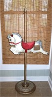 carousel horse on a wooden stand