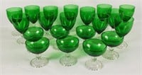 Vtg Emerald Green Goblet Glasses