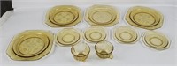 Depression Glass Plates, Cups, Saucers