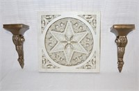pair sconces & ceramic star wall decor