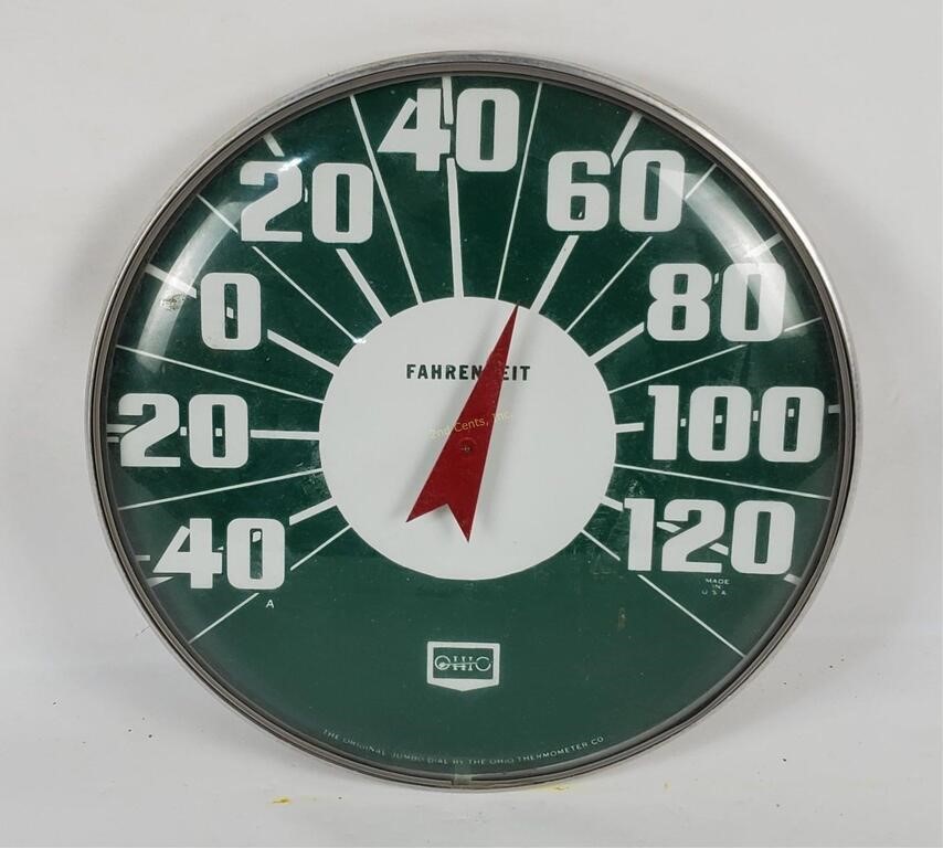 Vtg Ohio Co. Wall Thermometer Usa