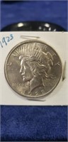 (1) 1923 Peace Silver One Dollar Coin