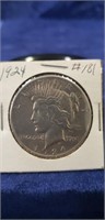 (1) 1924 Peace Silver One Dollar Coin