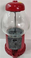 Red Metal & Glass Gumball Machine