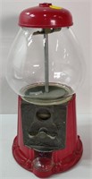 Red Metal & Glass Gumball Machine