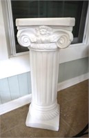 white plaster pedestal 28.5"h