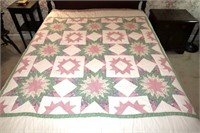 vintage handmade quilt 74" x 80" see pics