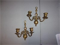 Brass Wall Candle Holders S/2