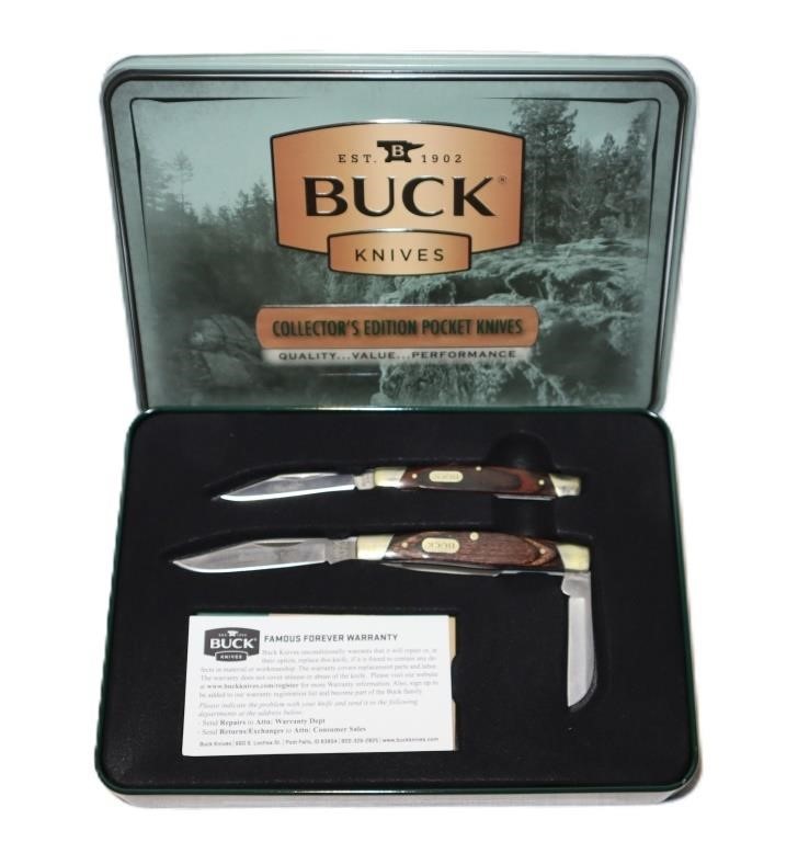Buck collector knife set in tin