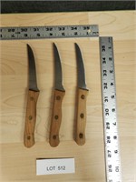 Lot of 3 Chicago Cutlery C103 Steak Knives