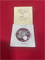 worlds smallest coins, set of 6