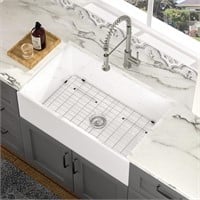 Lofeyo 36x20 White Farmhouse Ceramic Sink