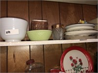 White Mix Bowl & MIsc Decort on Shelf