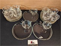 Crystal Orchard lunch plates & cups (11 sets)