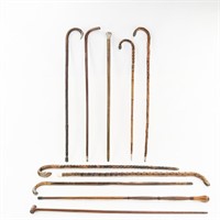 Collection of (10) Wooden Walking Canes