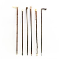 Collection of (6) Vintage Wood Walking Canes