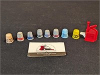 Advertising thimbles and needle threader