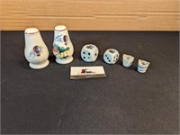 Porcelain mini-dice planters, balloon S&P,