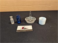 Glass ring/jewelry holder, mini bottles