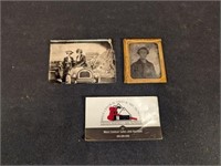 Tin type picture and extremely old glass photo