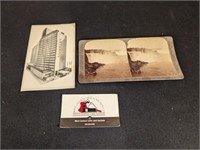 Stereoscope pic (Niagara Falls) and postcard