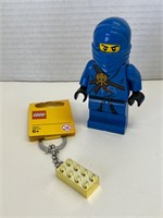 Lego Blue Jay Ninja Pen and Brick Keychain