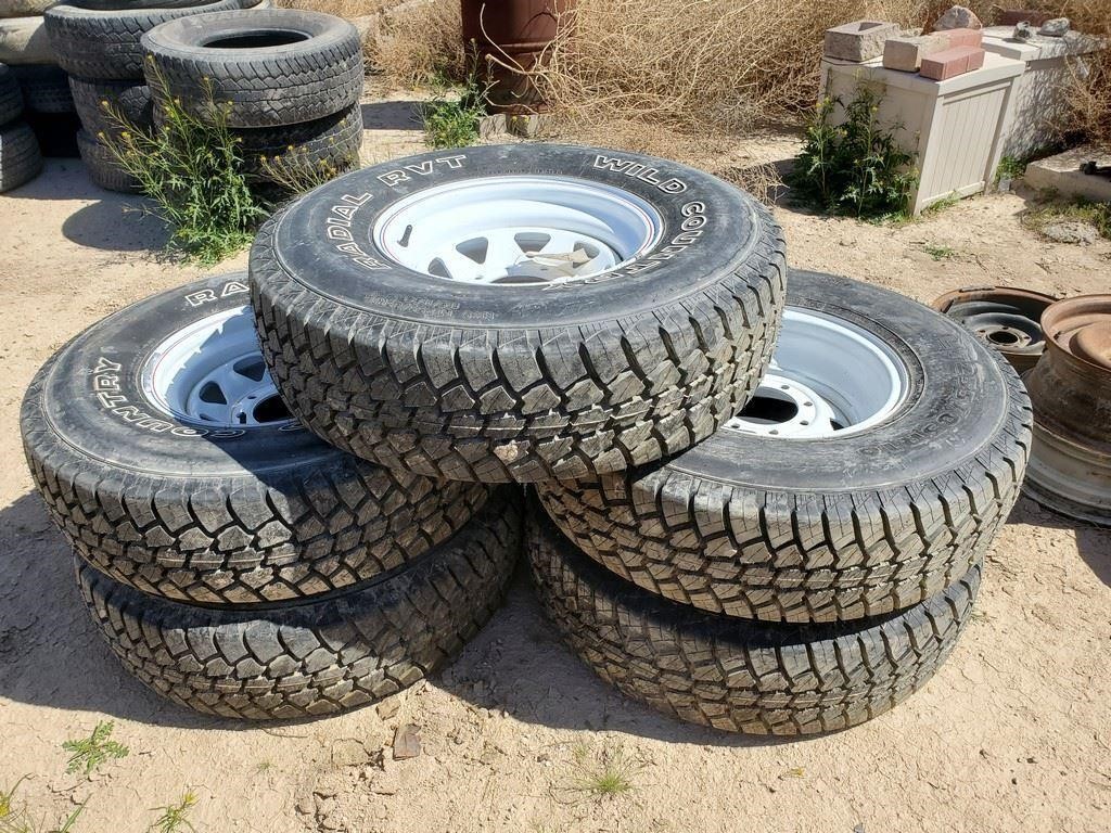 (5) LT255/85R16 Tires And 8 Lug Rims
