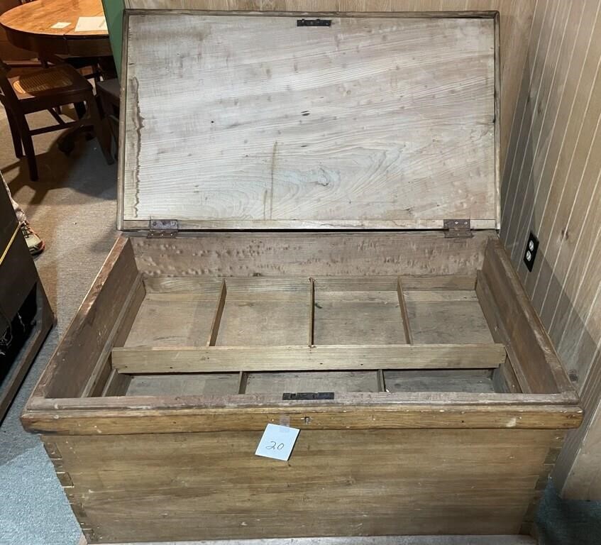 Wooden tool chest dovetailed corners