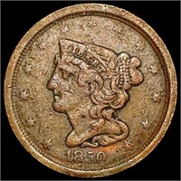 1850 Braided Hair Half Cent NICELY CIRCULATED