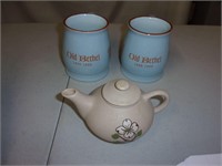2 Old Bethel Mugs & Teapot