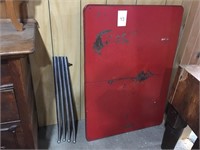 Vintage Red Metal Table