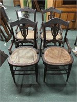Four Matching Decorative chairs with caned seats