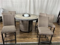 Agio Patio Fire Table w/6 Counter Height Stools